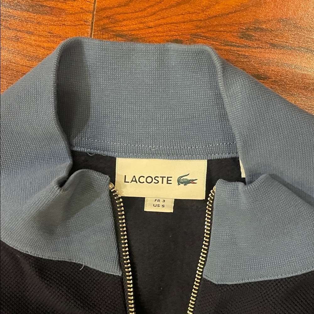 Lacoste Men’s Zip-Up Track Jacket – Navy/Blue Colorblock - Picture 2 of 6